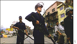 Armed police in Kathmandu